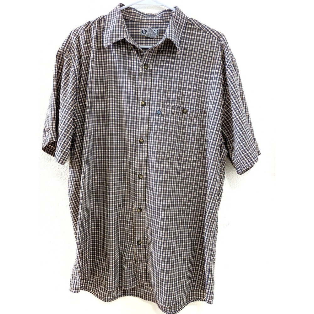 Aeropostale Men's Plaid Cotton Short Sleeve Button-Up Shirt Vintage 90s Y2K - Picture 1 of 6